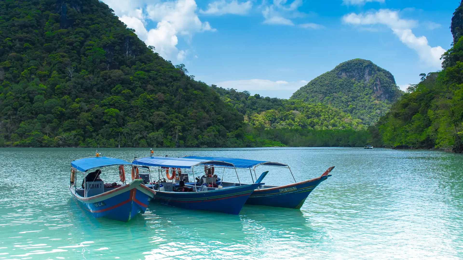 Scenic view of Langkawi Island hopping tour with beautiful beaches and clear blue waters